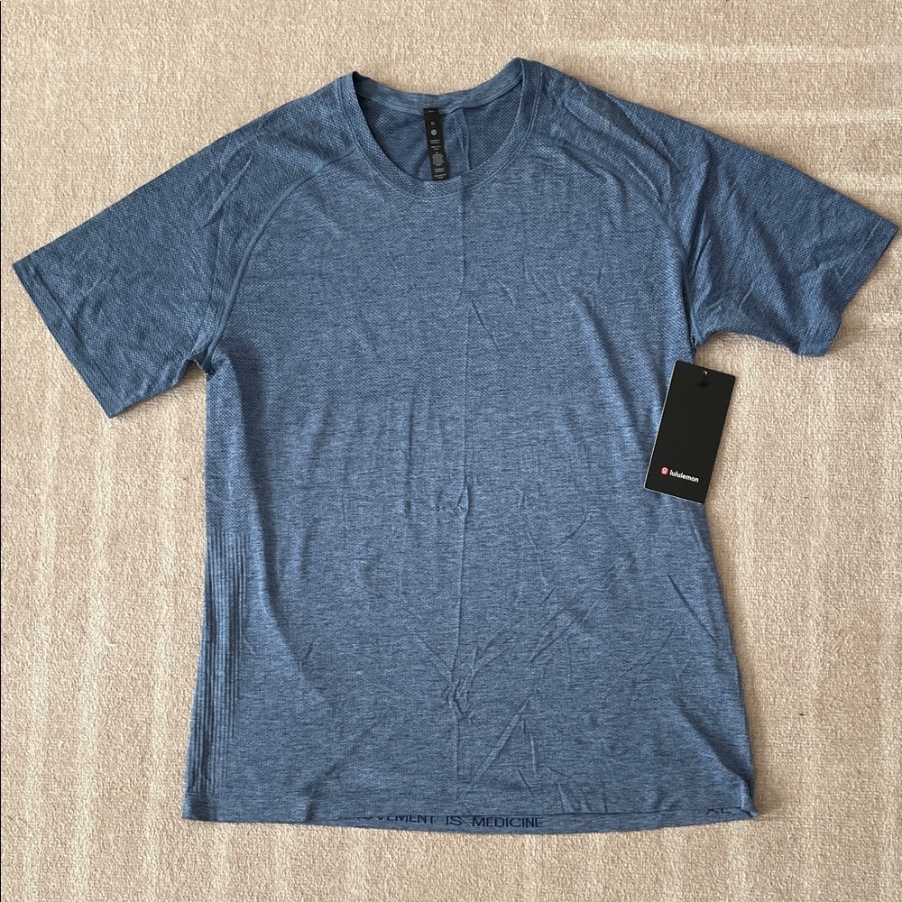 Men's Blue lululemon workout shirt